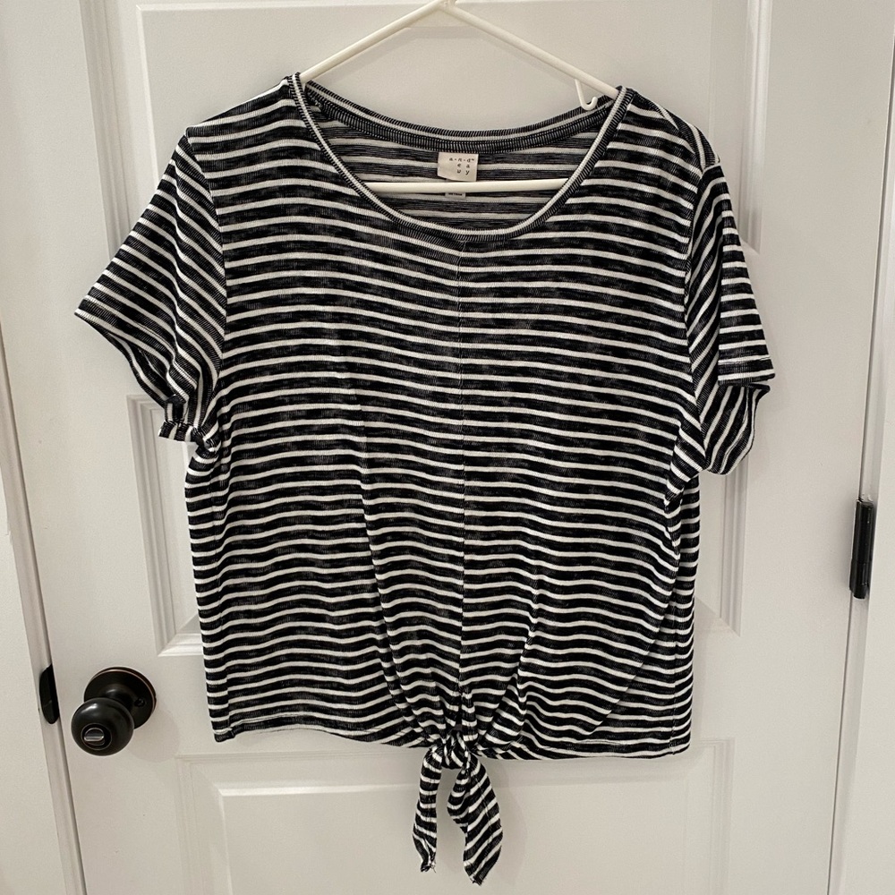 Target black and white stripped tie shirt